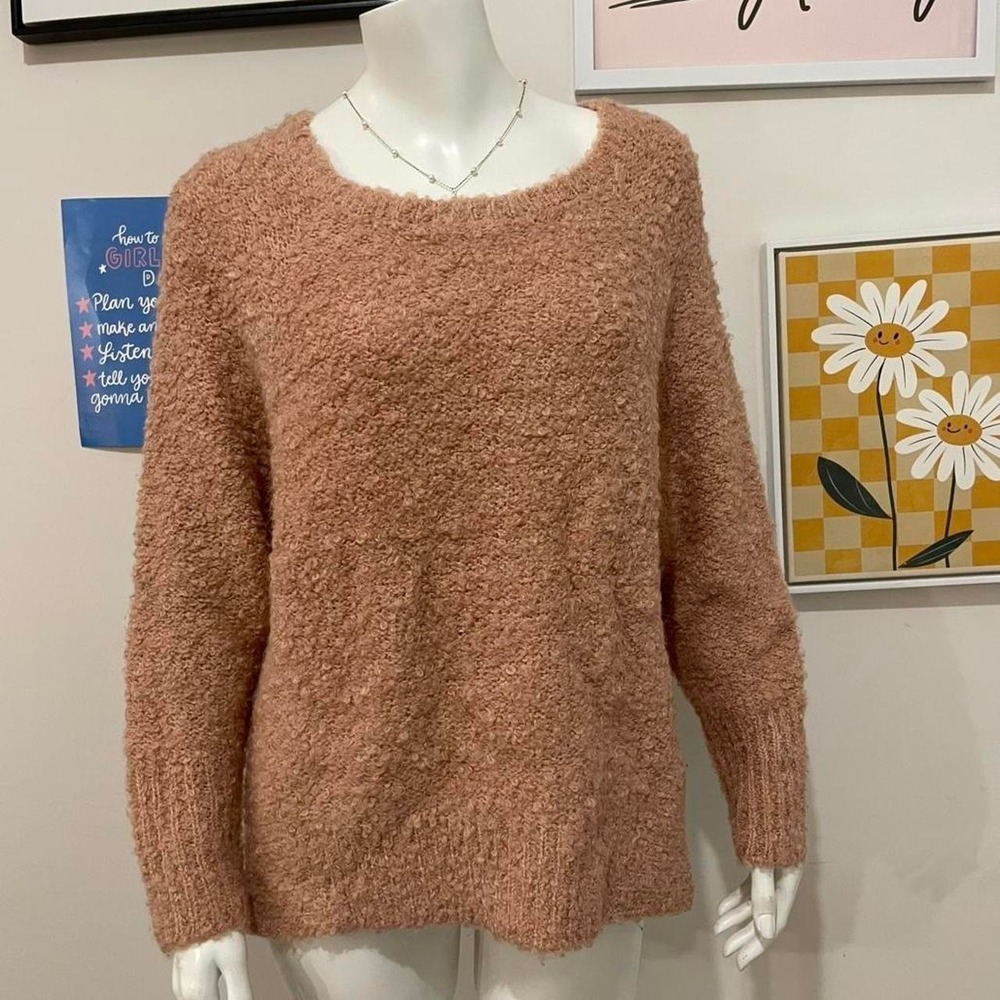 Lou & Grey pink fuzzy sweater Size XS